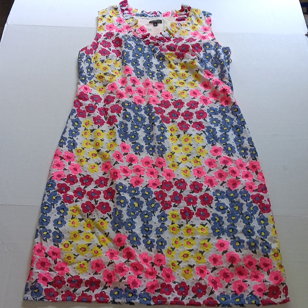 TALBOTS FLORAL DRESS PINK YELLOW  BLUE